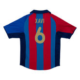 Barcelona XAVI #6 Home Soccer Jersey Retro 2001/02